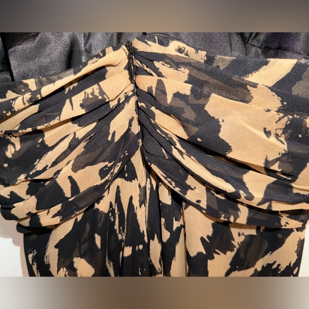 Donna Ricco Black and Camel Formal Gown 16 - Picture 11 of 13